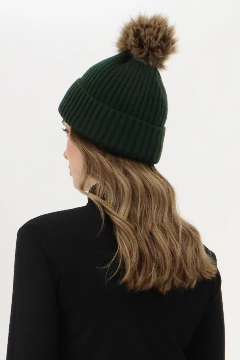Canada Weather Gear Gloves and Pom Pom Hat - Green - Image 3