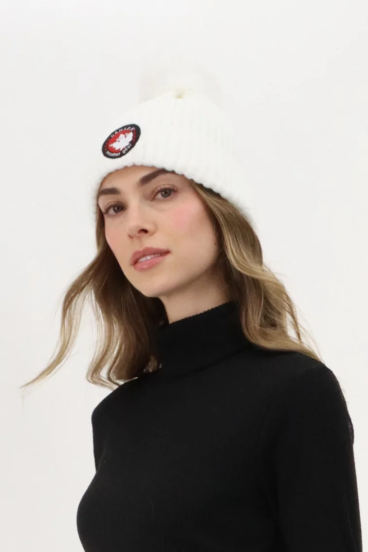 Canada Weather Gear Gloves and Pom Pom Hat - White - Image 2