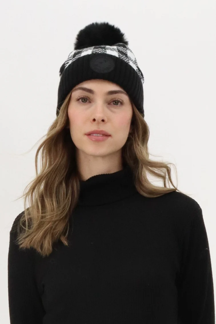 Canada Weather Gear Gloves and Pom Pom Hat - Black