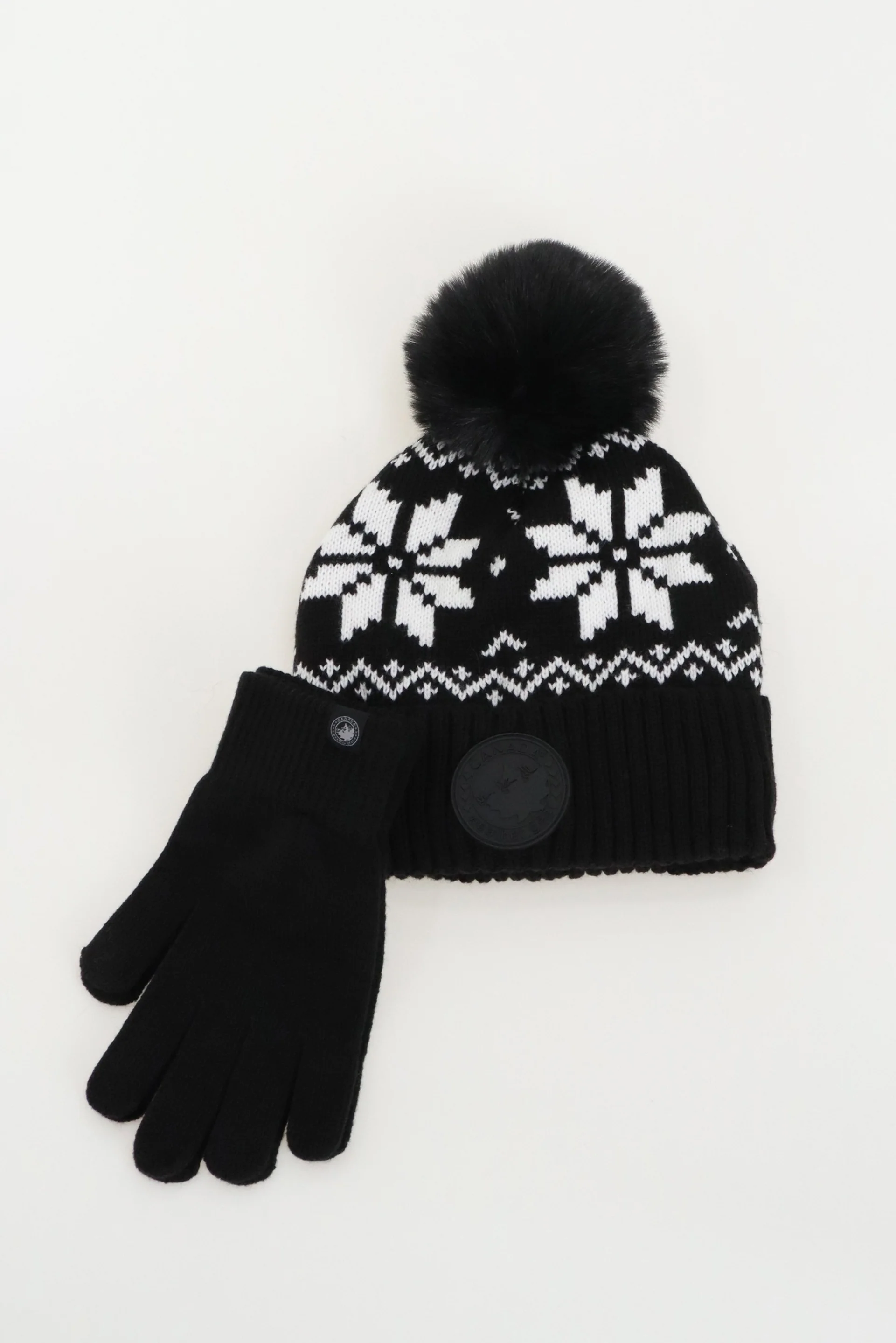 Canada Weather Gear Gloves and Pom Pom Hat - Black - Image 4