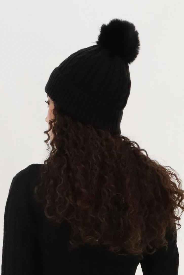 Canada Weather Gear Gloves and Cable Knit Hat - Black - Image 3