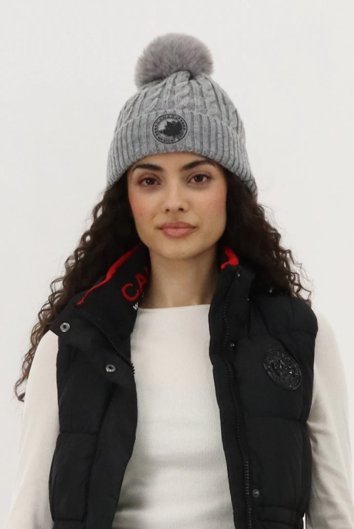 Canada Weather Gear Gloves and Cable Knit Hat - Grey