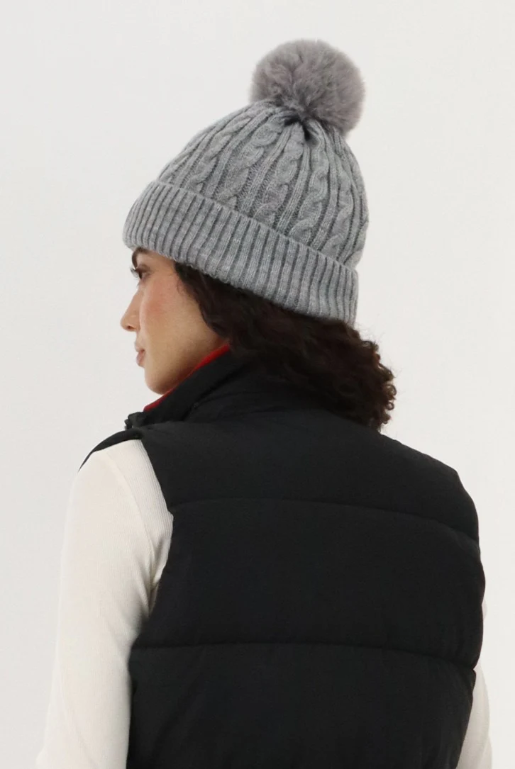 Canada Weather Gear Gloves and Cable Knit Hat - Grey - Image 3