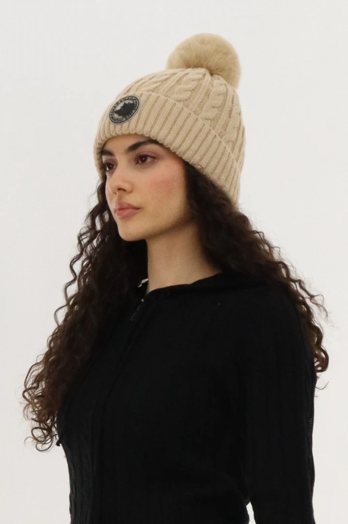 Canada Weather Gear Gloves and Cable Knit Hat - Beige - Image 2