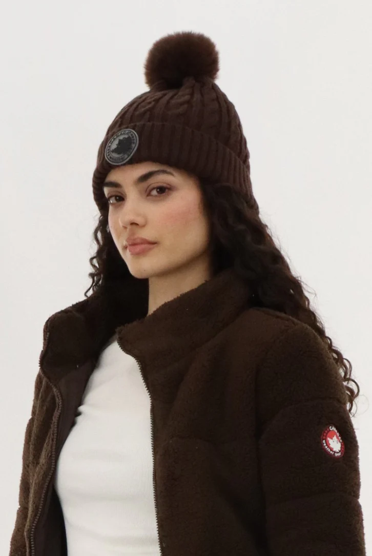 Canada Weather Gear Gloves and Cable Knit Hat - Brown - Image 2