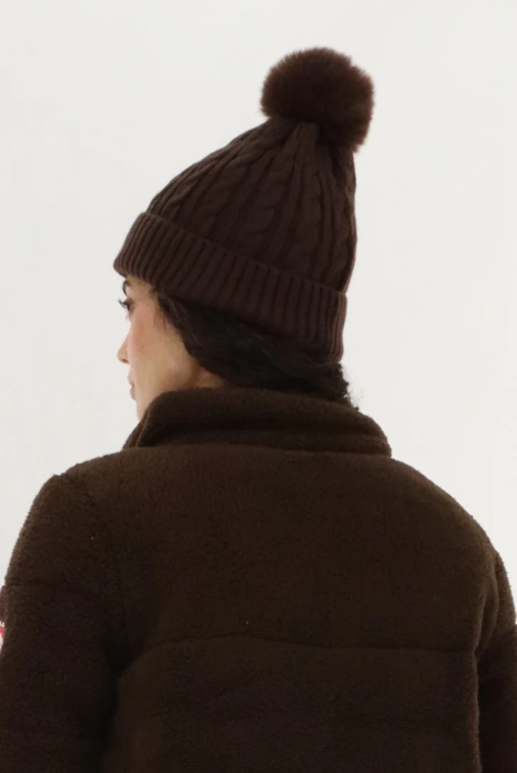 Canada Weather Gear Gloves and Cable Knit Hat - Brown - Image 3