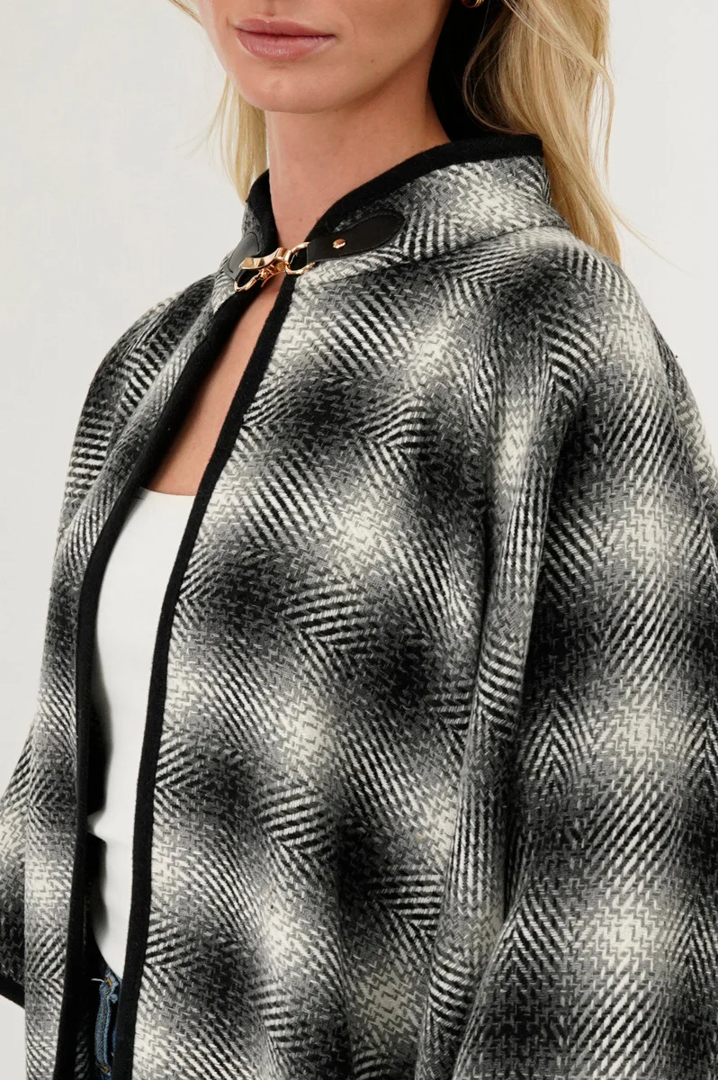 Canada Weather Gear Plaid Poncho - Grey - Image 4