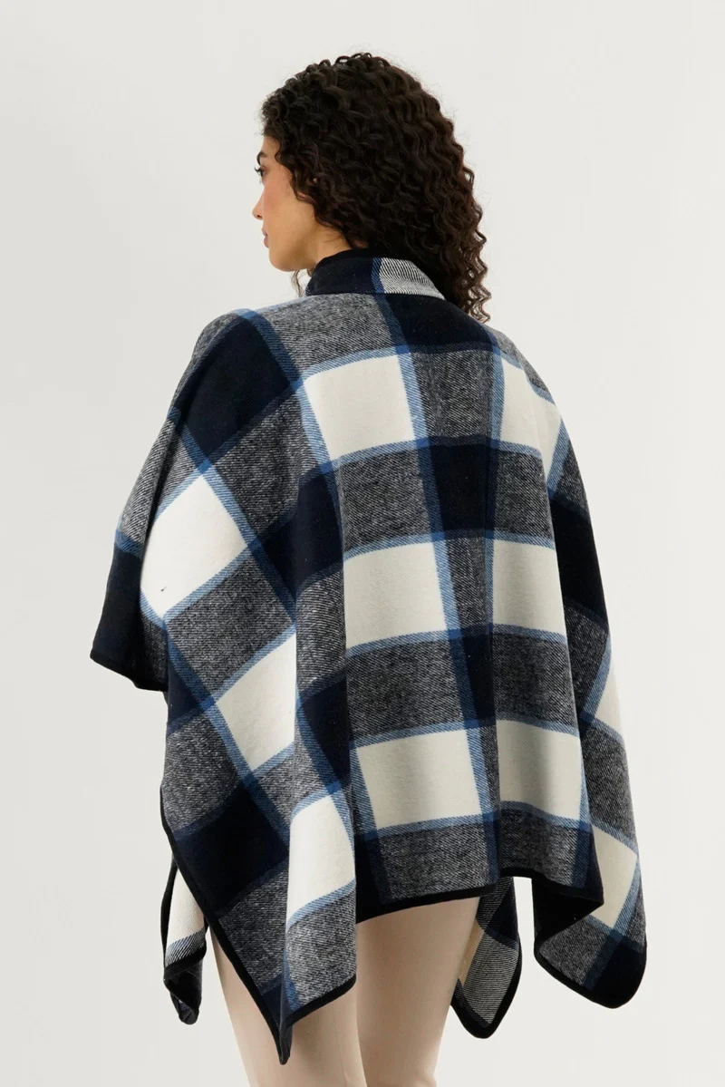 Canada Weather Gear Plaid Poncho - Blue - Image 3