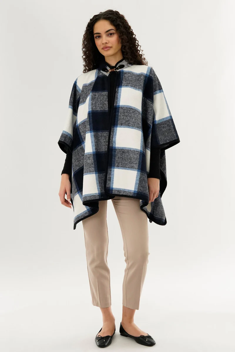 Canada Weather Gear Plaid Poncho - Blue - Image 5