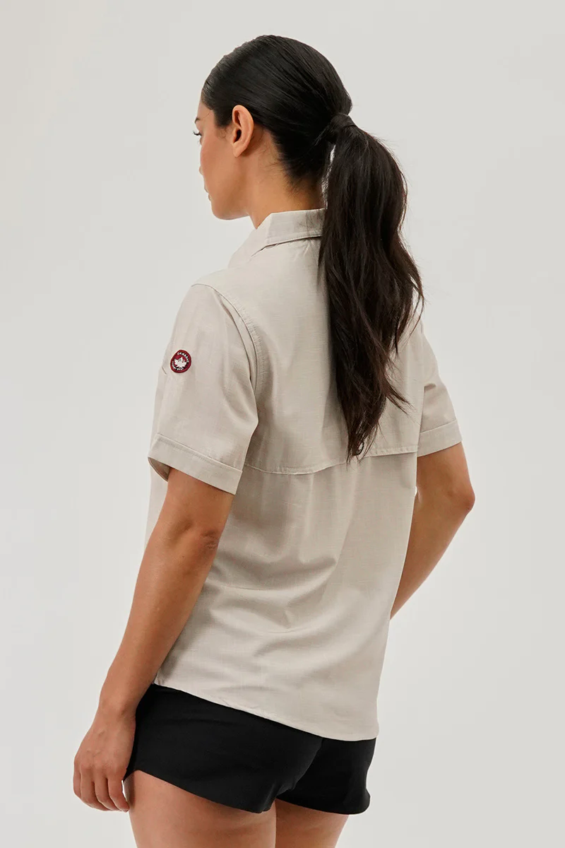 Canada Weather Gear Short Sleeve Button Up Utility Shirt - Beige - Image 3