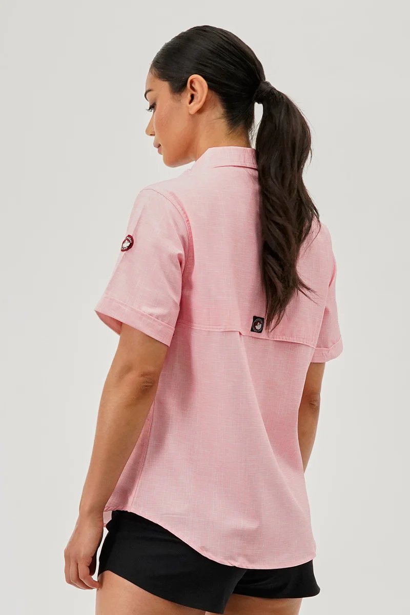 Canada Weather Gear Short Sleeve Button Up Utility Shirt - Pink - Image 3