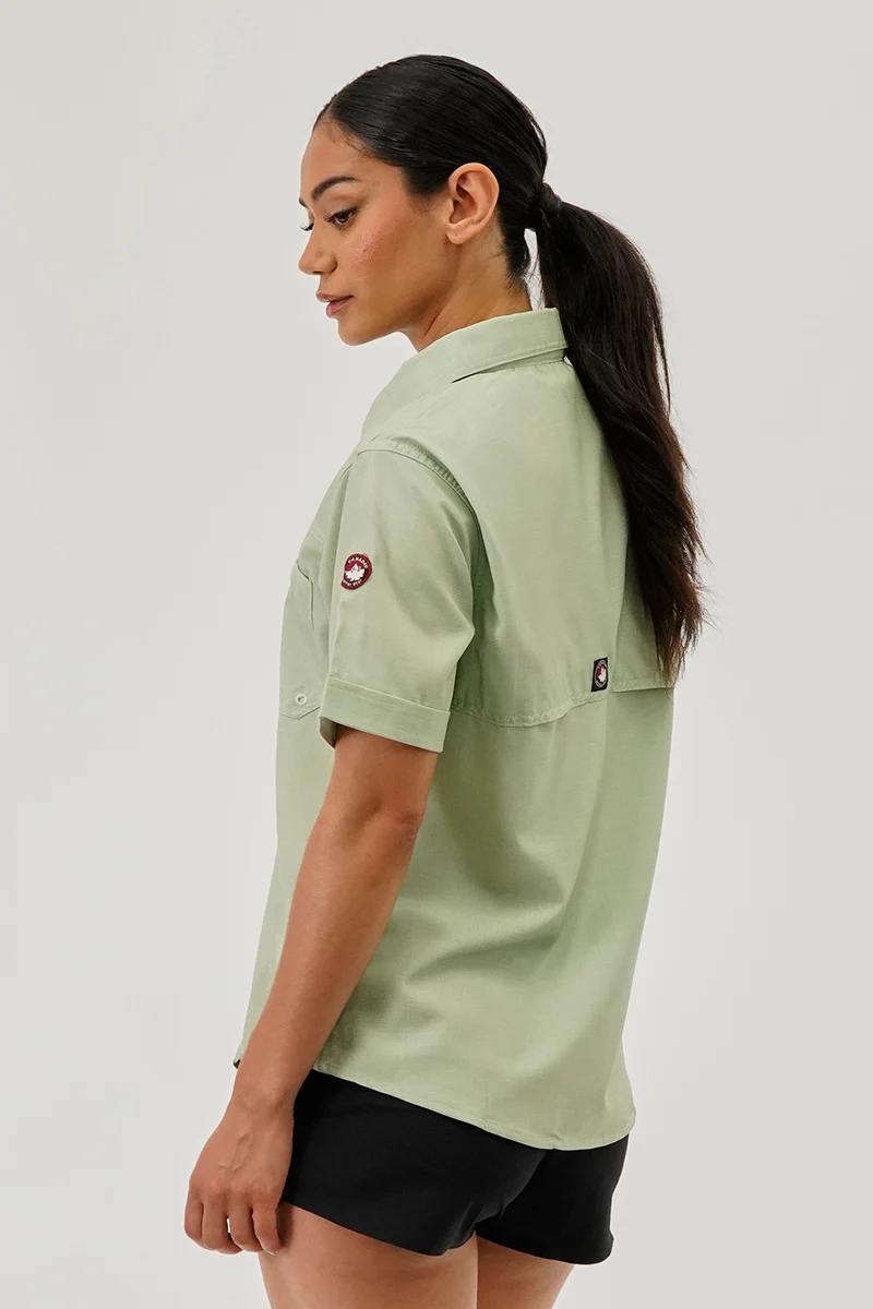 Canada Weather Gear Short Sleeve Button Up Utility Shirt - Green - Image 3