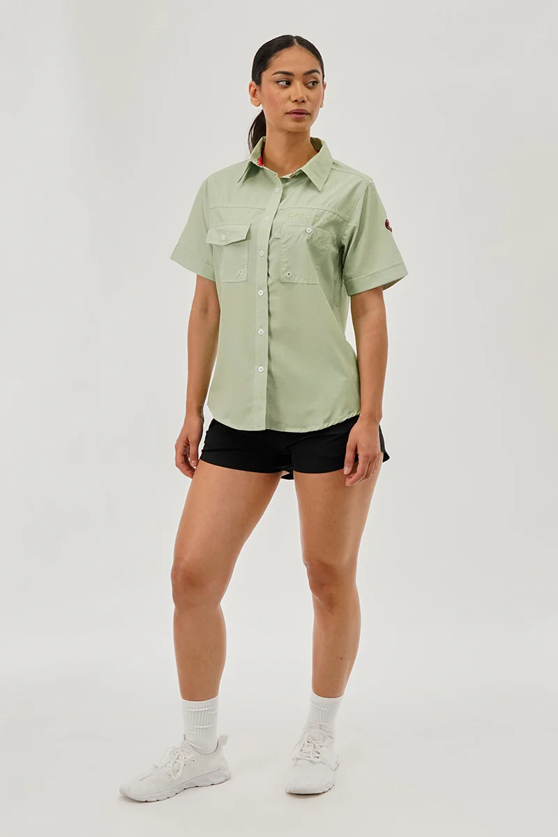 Canada Weather Gear Short Sleeve Button Up Utility Shirt - Green - Image 5