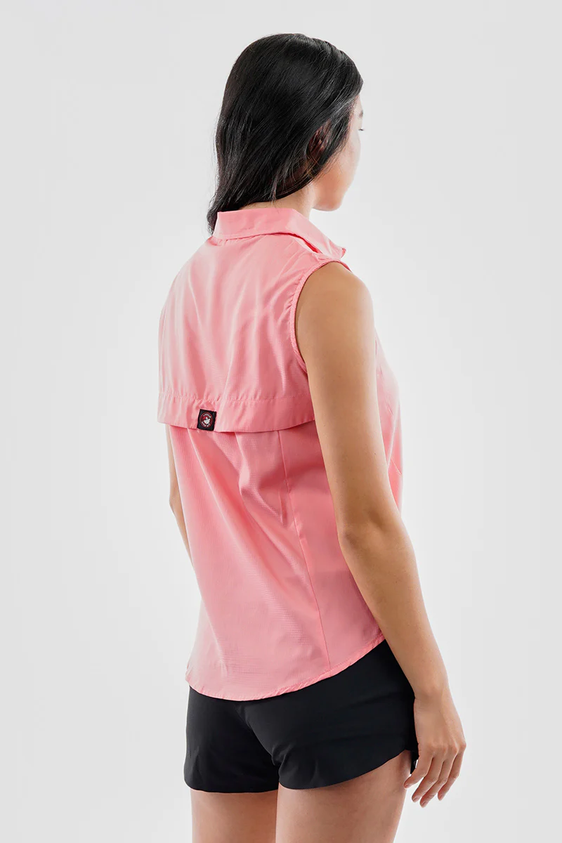 Canada Weather Gear Sleeveless Button Up Collared Shirt - Pink - Image 3