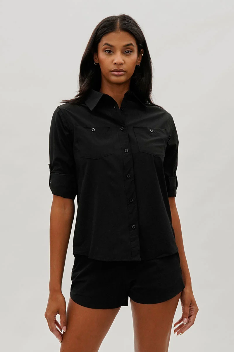 Canada Weather Gear Button Up Utility Shirt - Black