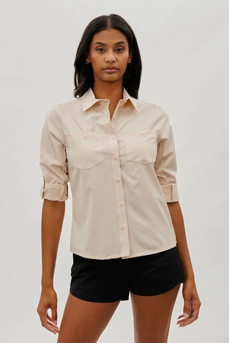 Canada Weather Gear Button Up Utility Shirt - Beige