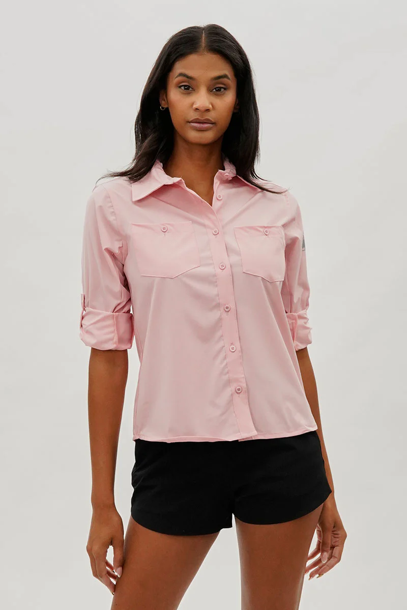 Canada Weather Gear Button Up Utility Shirt - Pink