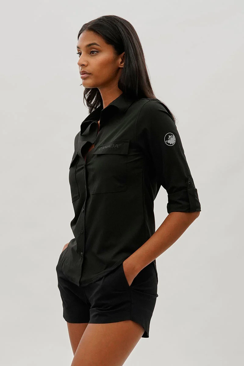 Canada Weather Gear Button Up Ripstop Utility Shirt - Black - Image 2