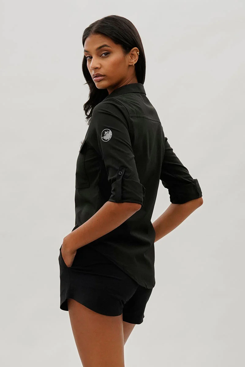 Canada Weather Gear Button Up Ripstop Utility Shirt - Black - Image 3