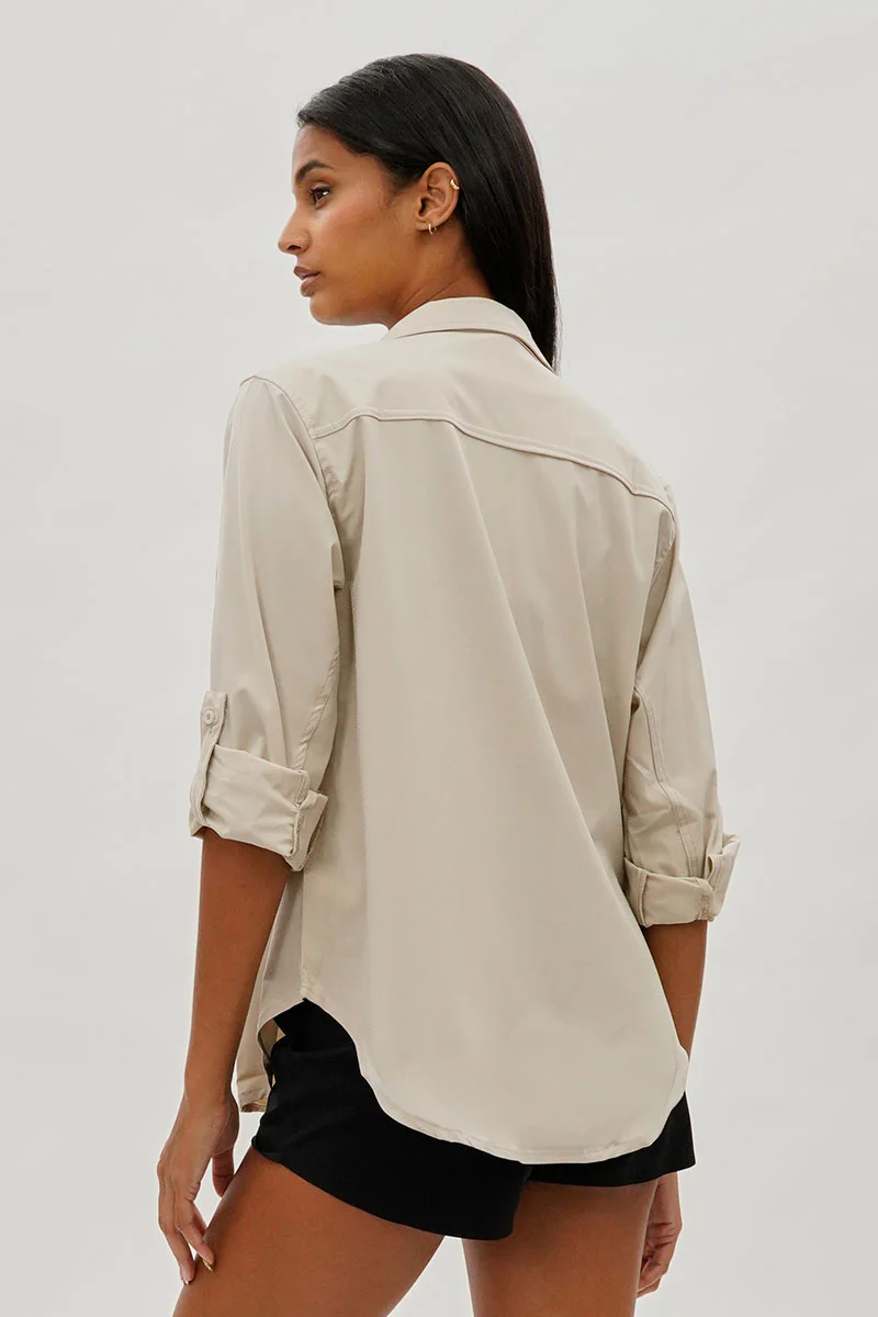 Canada Weather Gear Button Up Ripstop Utility Shirt - Beige - Image 3