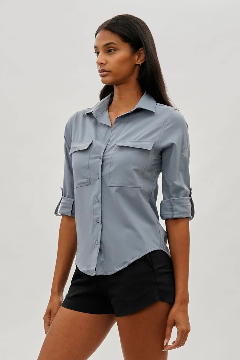Canada Weather Gear Button Up Ripstop Utility Shirt - Grey - Image 2