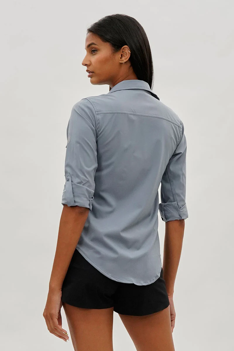 Canada Weather Gear Button Up Ripstop Utility Shirt - Grey - Image 3