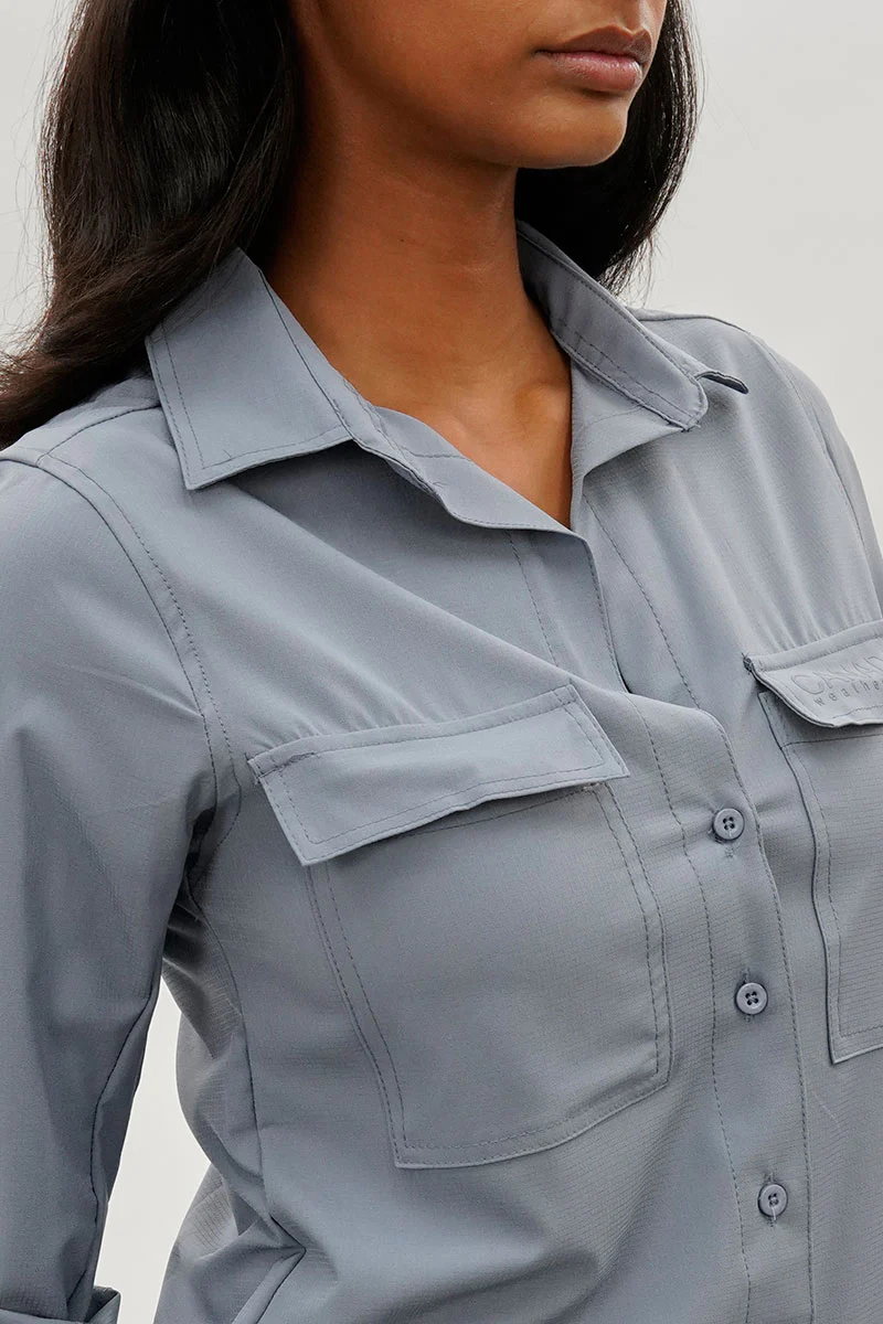 Canada Weather Gear Button Up Ripstop Utility Shirt - Grey - Image 4