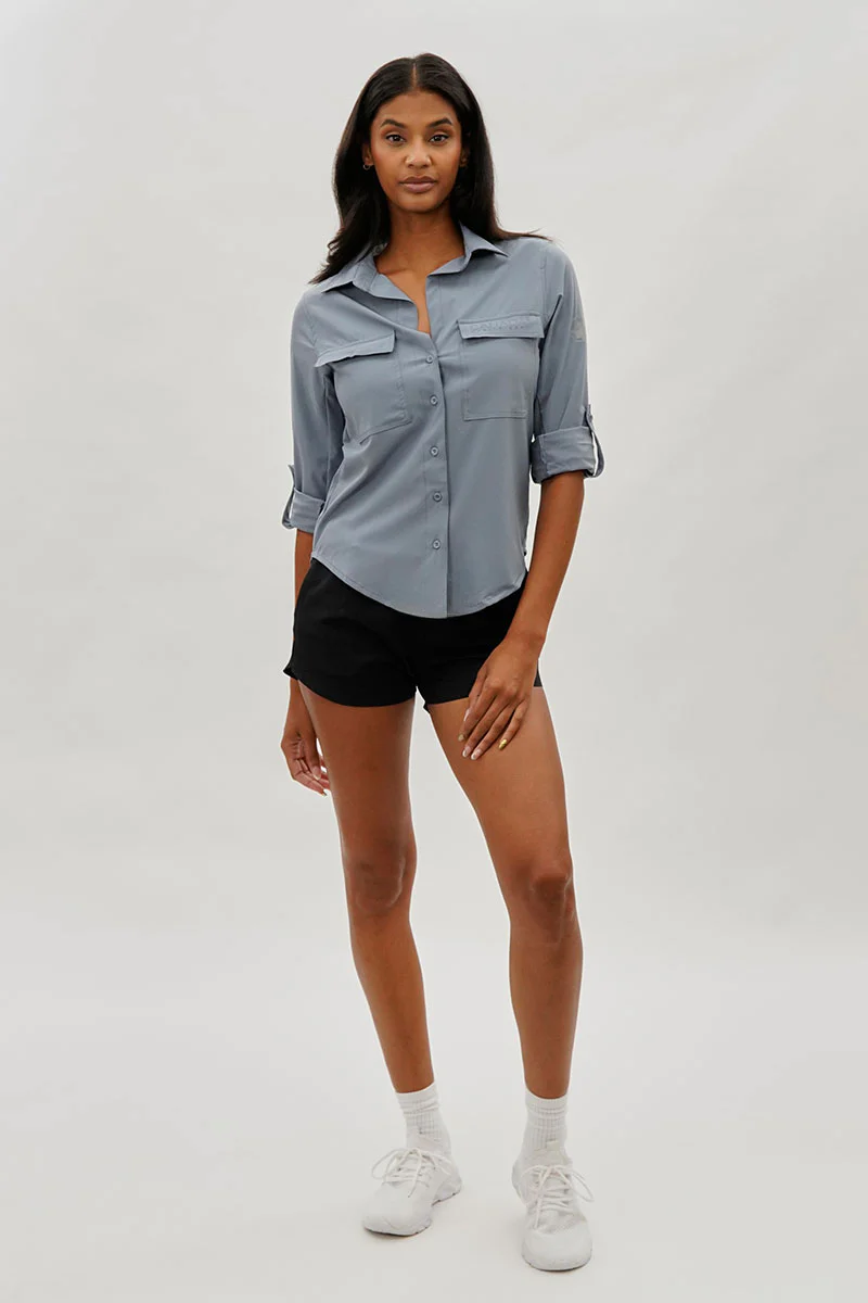 Canada Weather Gear Button Up Ripstop Utility Shirt - Grey - Image 5
