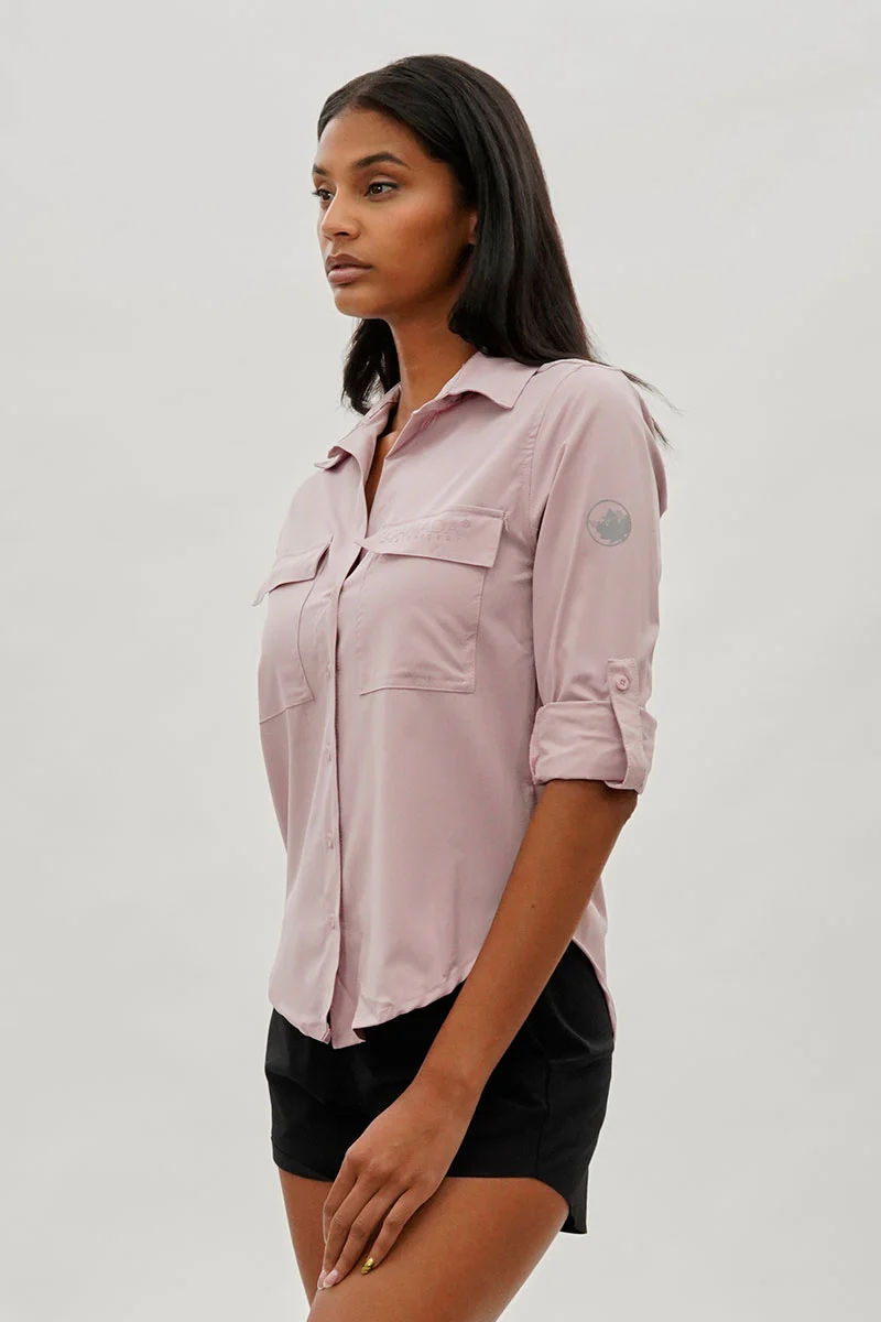 Canada Weather Gear Button Up Ripstop Utility Shirt - Pink - Image 2