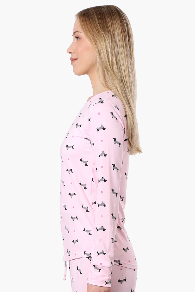 Canada Weather Gear Dachshund Pattern Pajama Top - Pink - Image 2