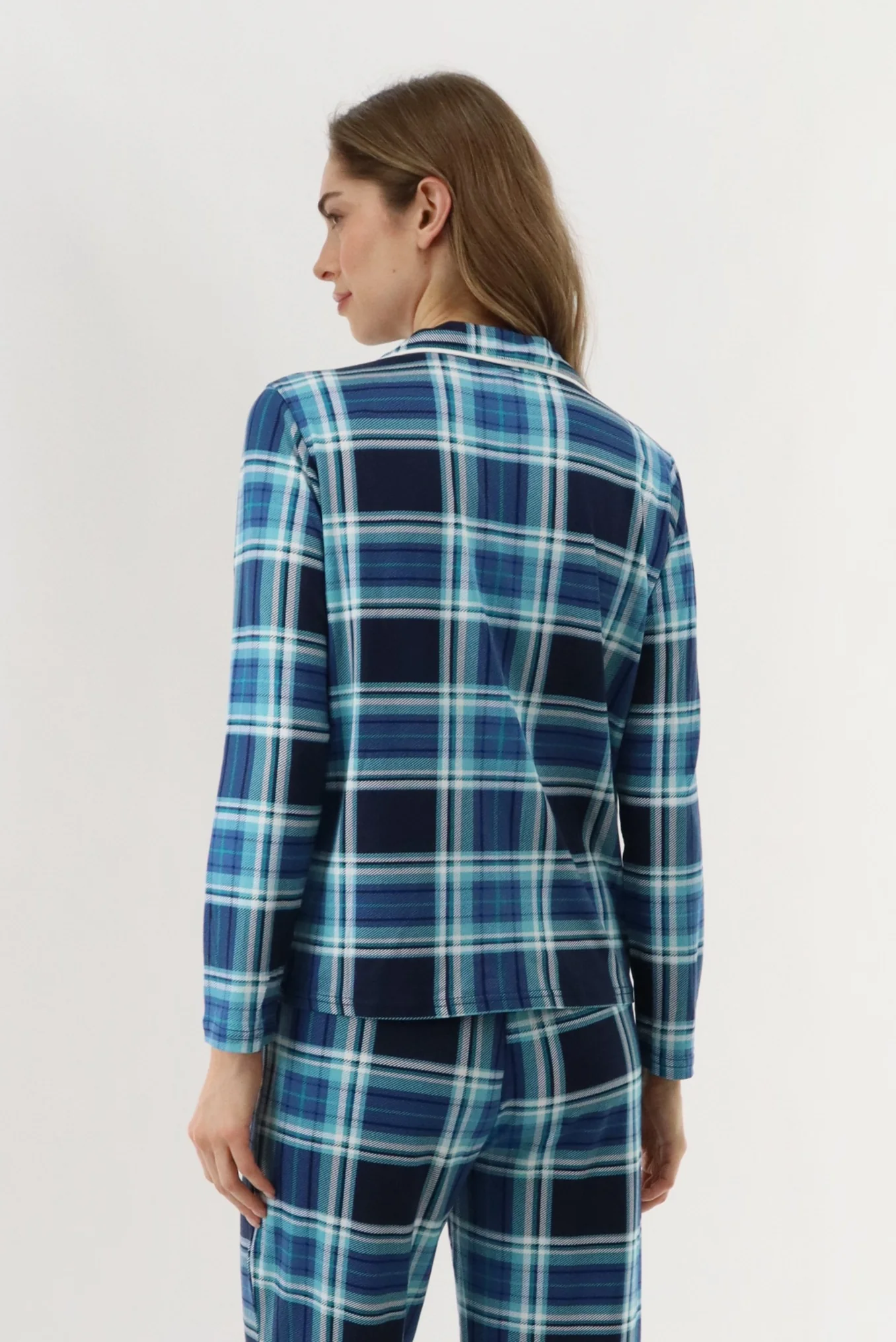 Canada Weather Gear Long Sleeve Button Up Pajama Top - Blue - Image 3