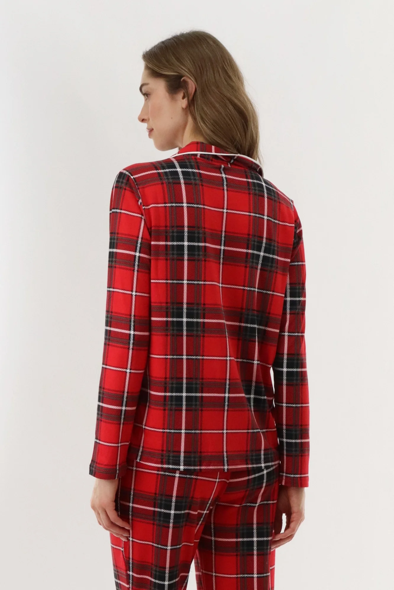 Canada Weather Gear Long Sleeve Button Up Pajama Top - Red - Image 3