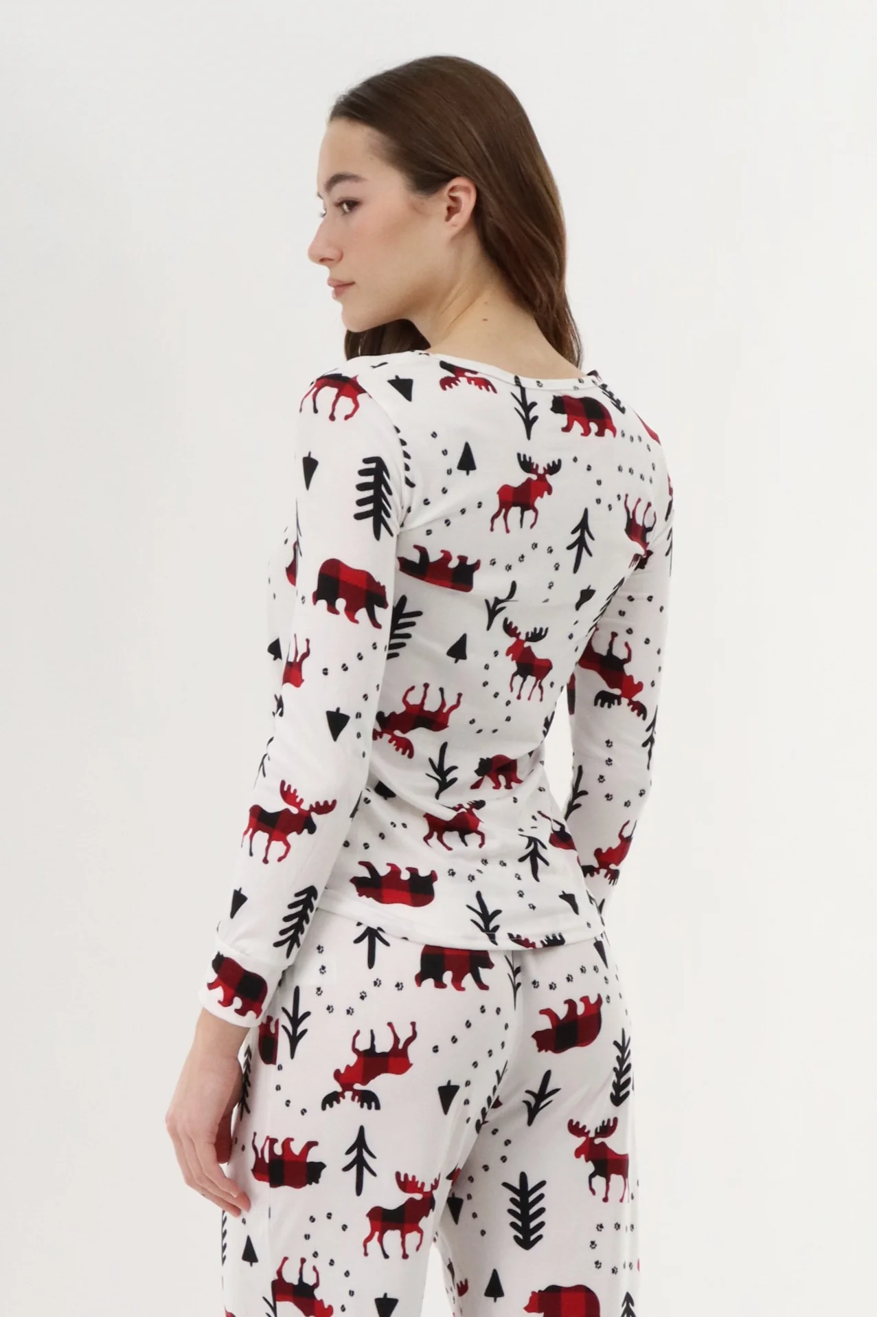 Canada Weather Gear Long Sleeve Festive Pajama Top - White - Image 3