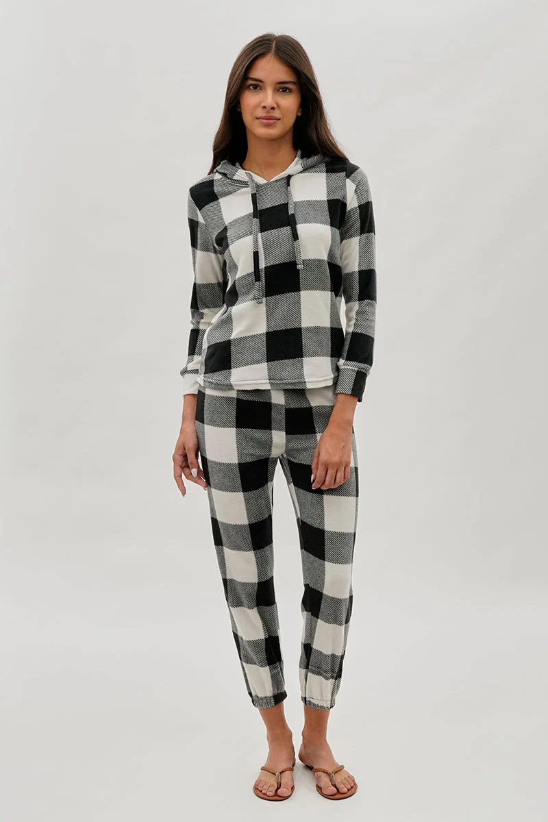 Canada Weather Gear Plaid Jogger Pajama Pants - White - Image 5