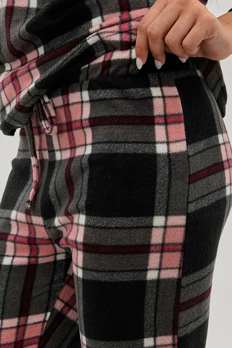 Canada Weather Gear Plaid Jogger Pajama Pants - Black - Image 4