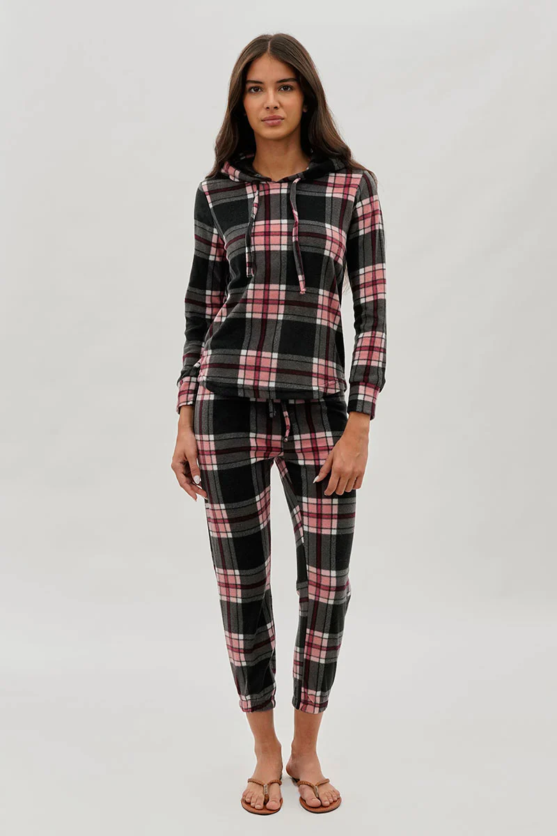 Canada Weather Gear Plaid Jogger Pajama Pants - Black - Image 5