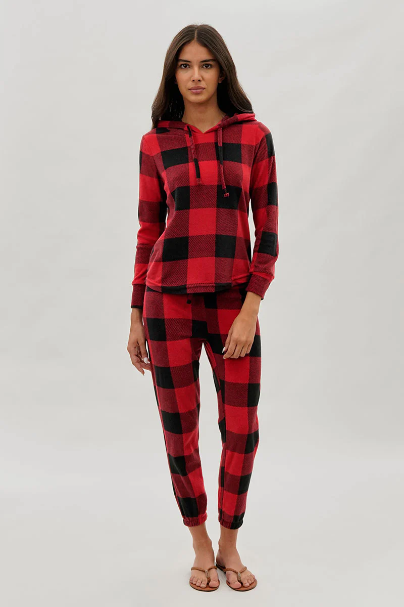Canada Weather Gear Plaid Jogger Pajama Pants - Red - Image 5