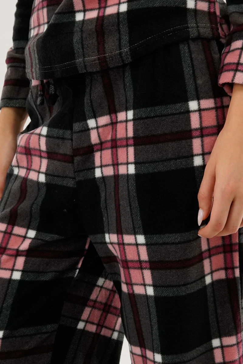 Canada Weather Gear Plaid Wide Leg Pajama Pants - Black - Image 4