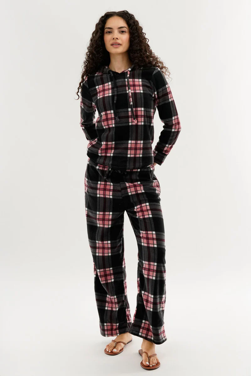 Canada Weather Gear Plaid Wide Leg Pajama Pants - Black - Image 5