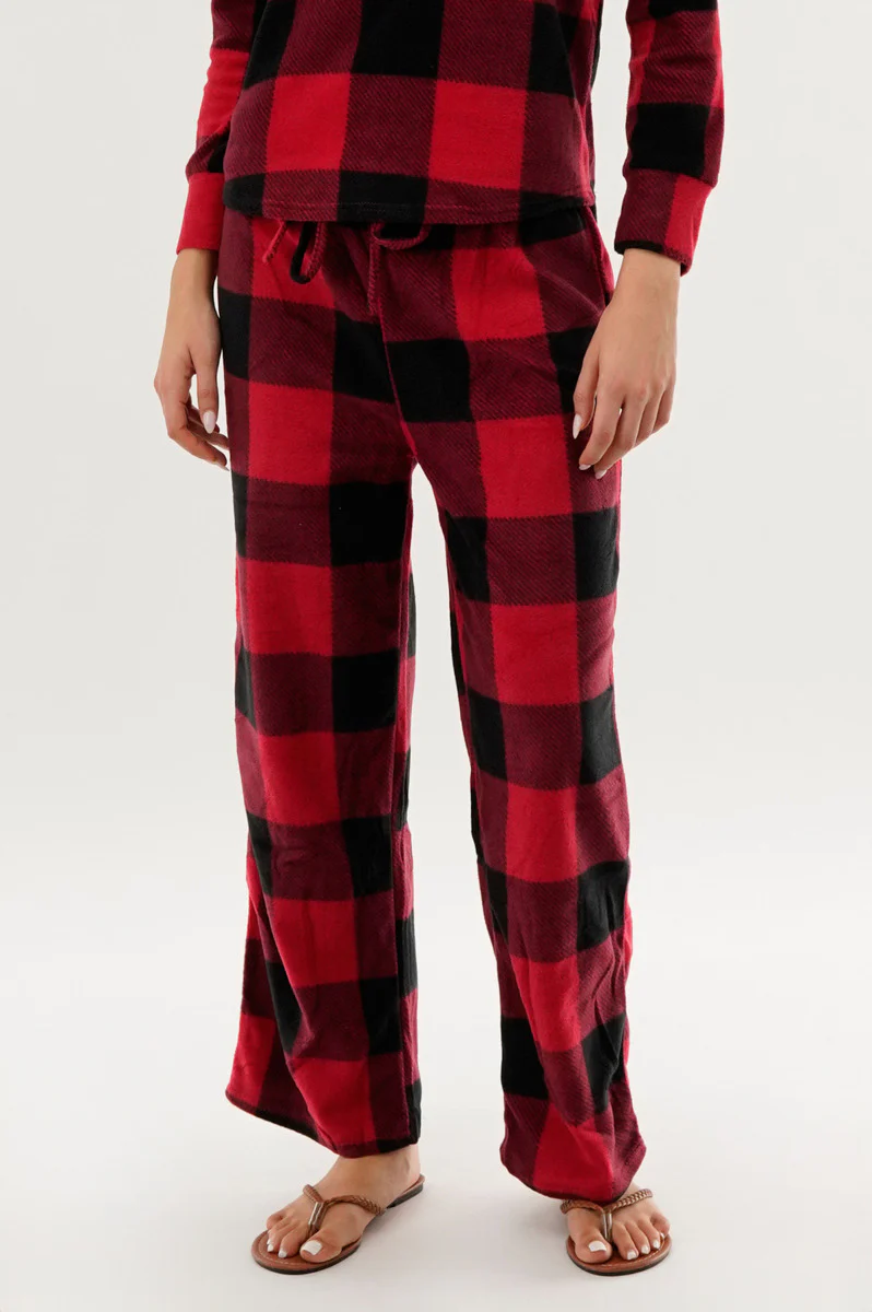 Canada Weather Gear Plaid Wide Leg Pajama Pants - Red