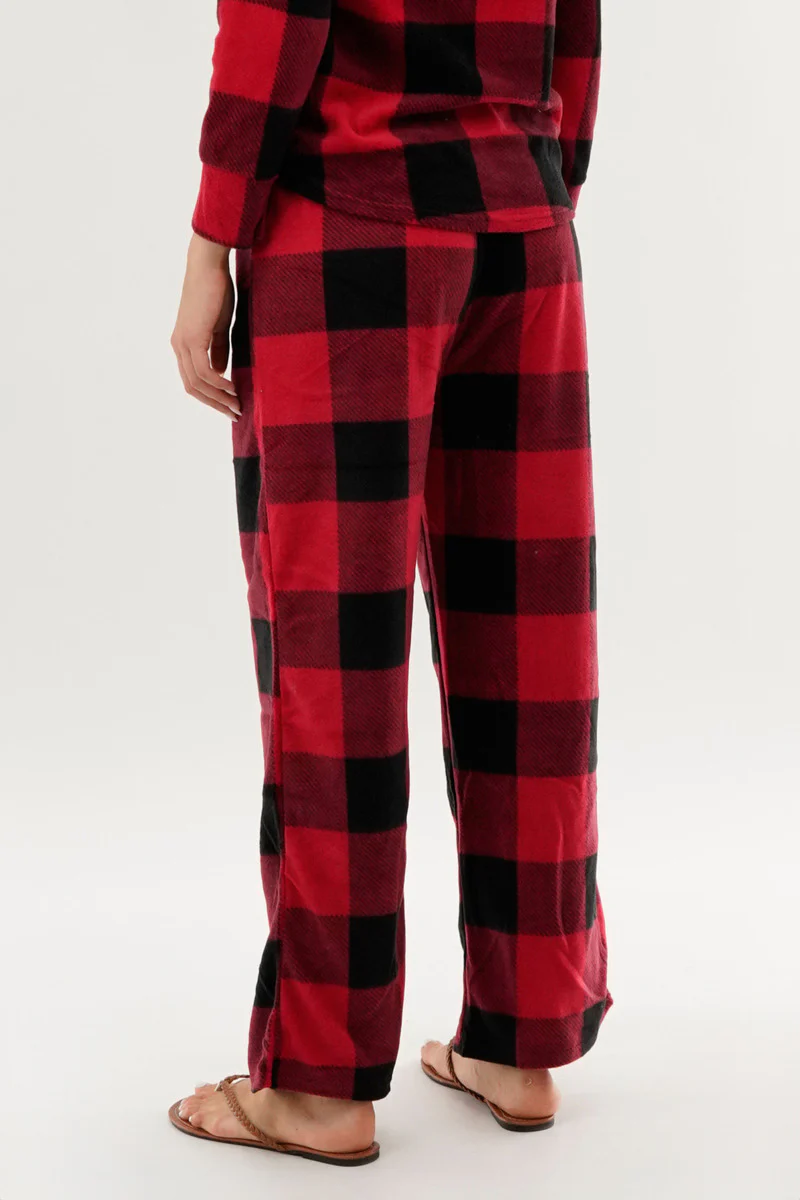 Canada Weather Gear Plaid Wide Leg Pajama Pants - Red - Image 3