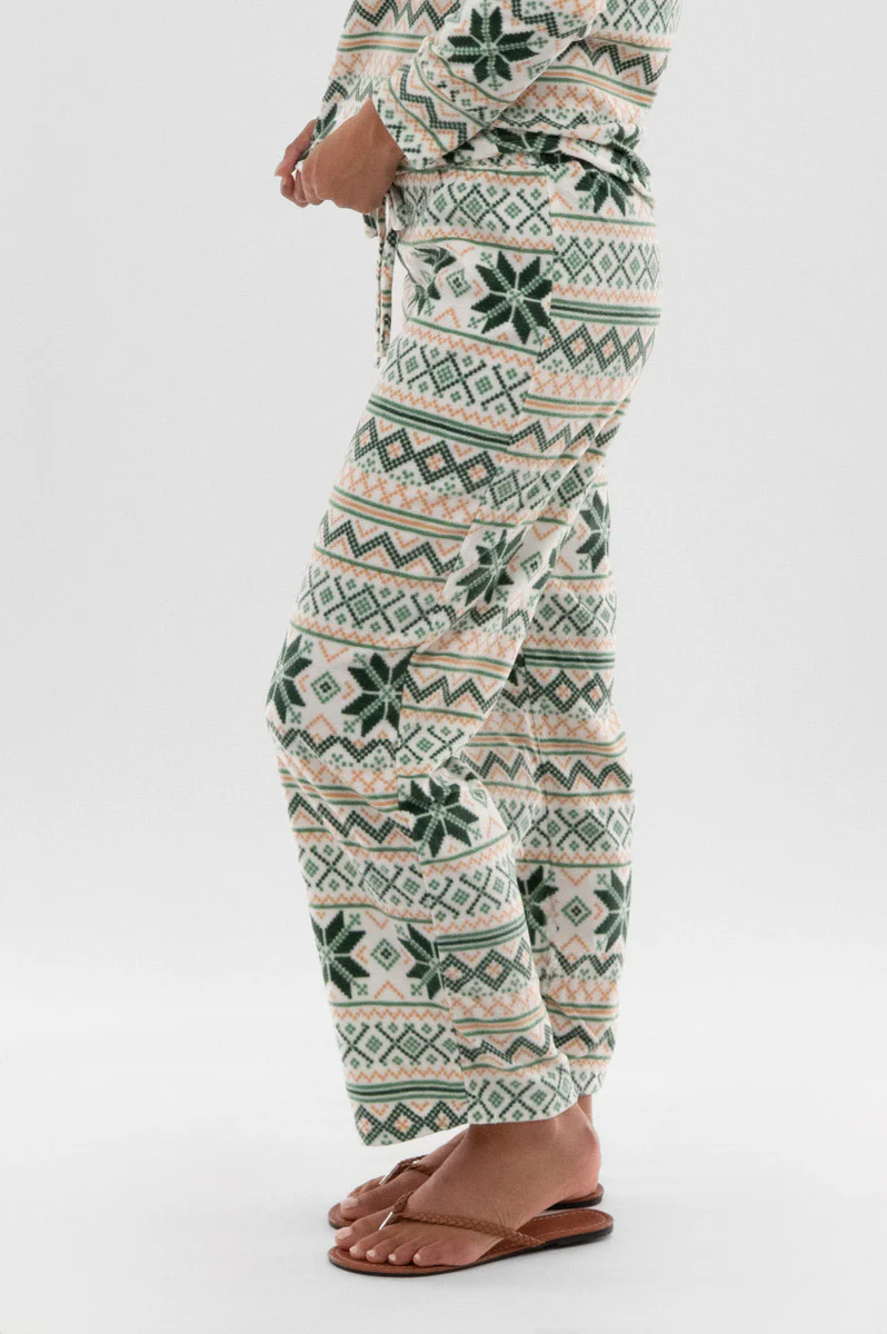 Canada Weather Gear Festive Print Wide Leg Pajama Pants - White - Image 2