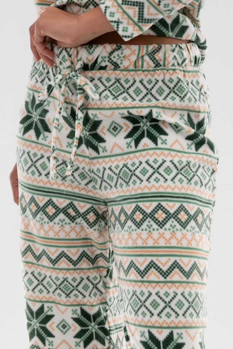 Canada Weather Gear Festive Print Wide Leg Pajama Pants - White - Image 4
