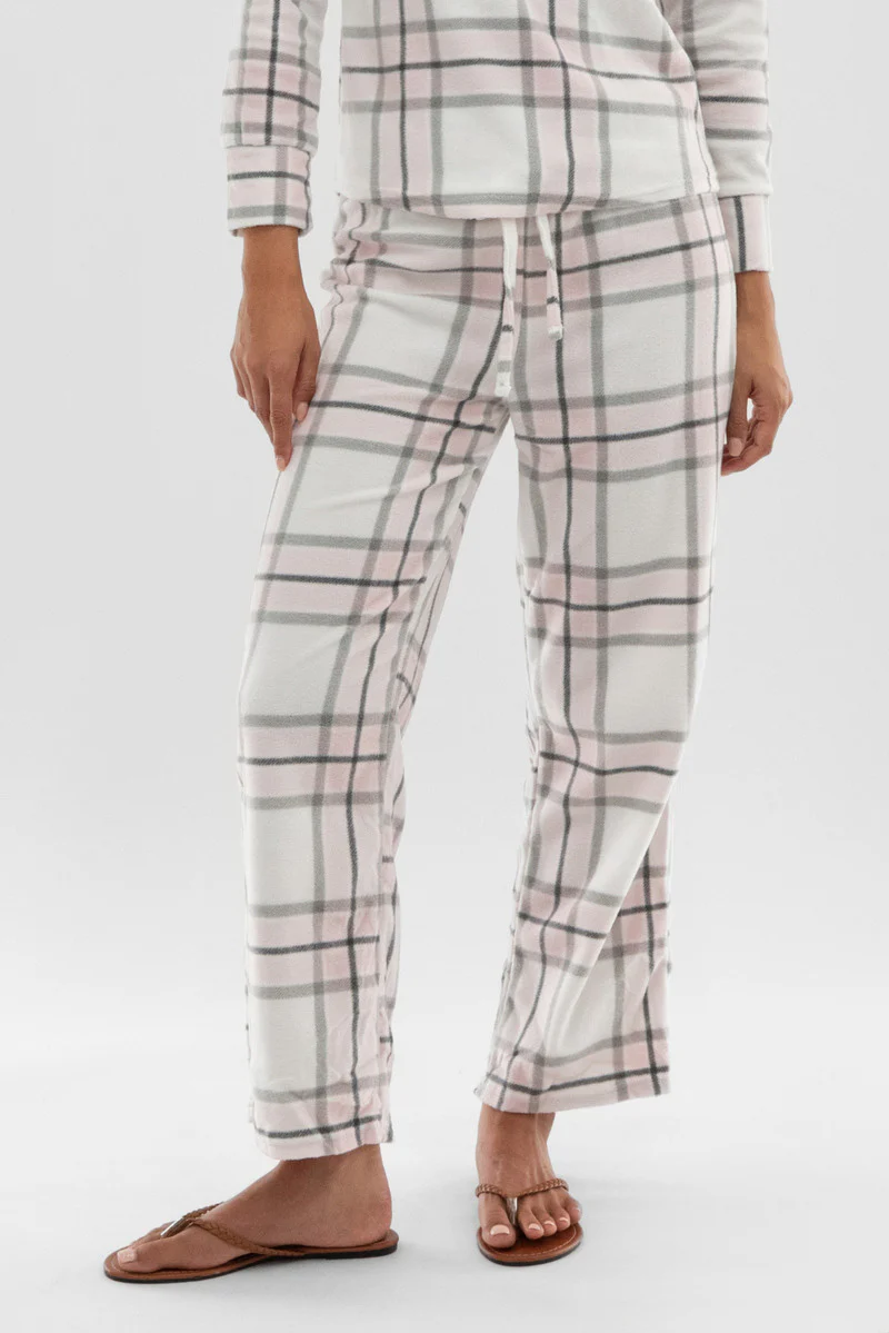 Canada Weather Gear Plaid Wide Leg Pajama Pants - Blush