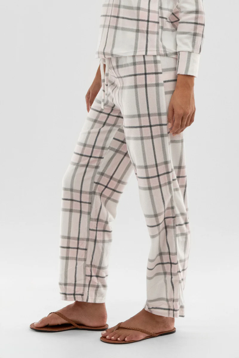 Canada Weather Gear Plaid Wide Leg Pajama Pants - Blush - Image 2