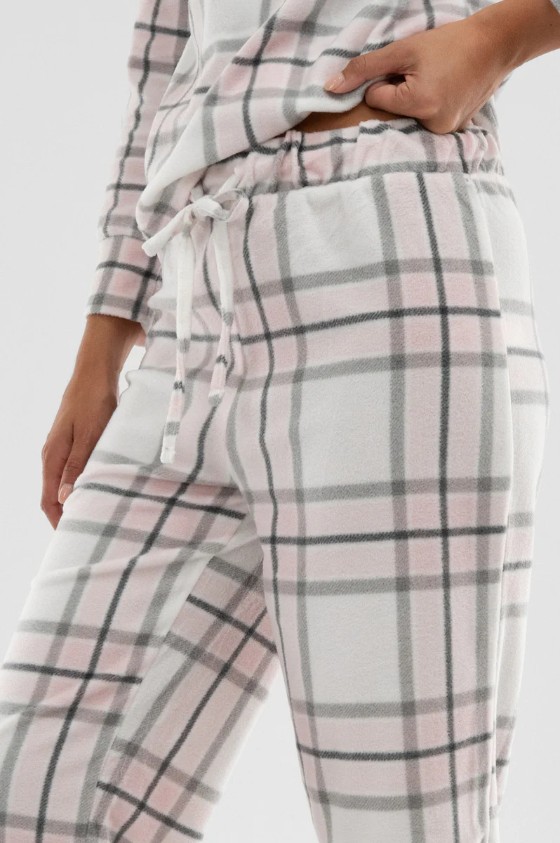 Canada Weather Gear Plaid Wide Leg Pajama Pants - Blush - Image 4
