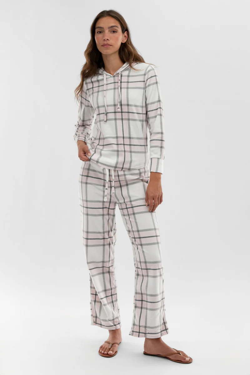 Canada Weather Gear Plaid Wide Leg Pajama Pants - Blush - Image 5