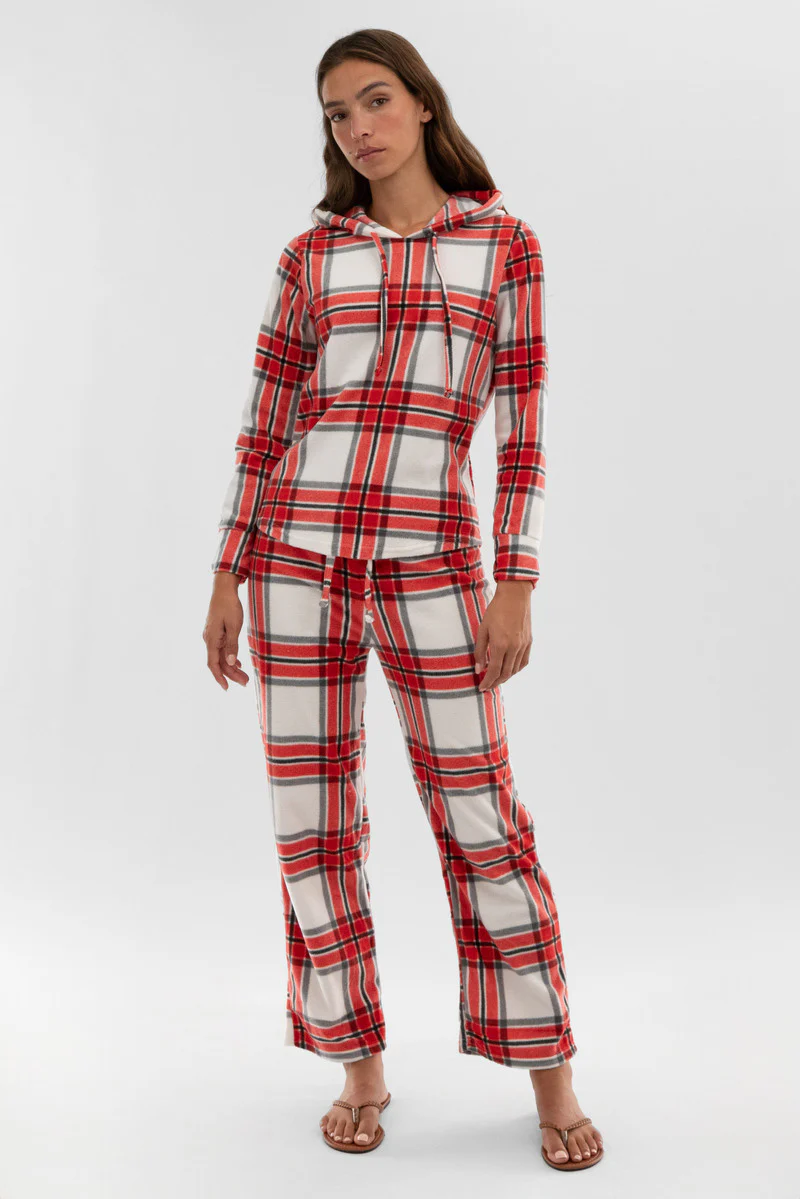 Canada Weather Gear Plaid Wide Leg Pajama Pants - White - Image 5