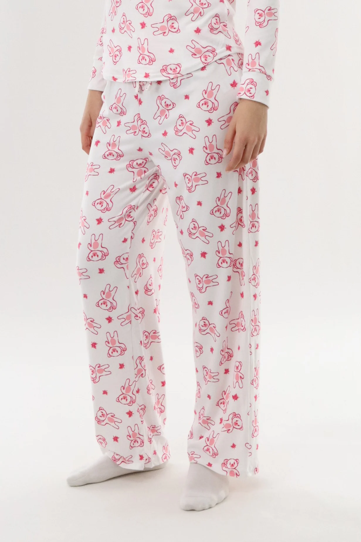 Canada Weather Gear Teddy Bear Pajama Pants - White - Image 2