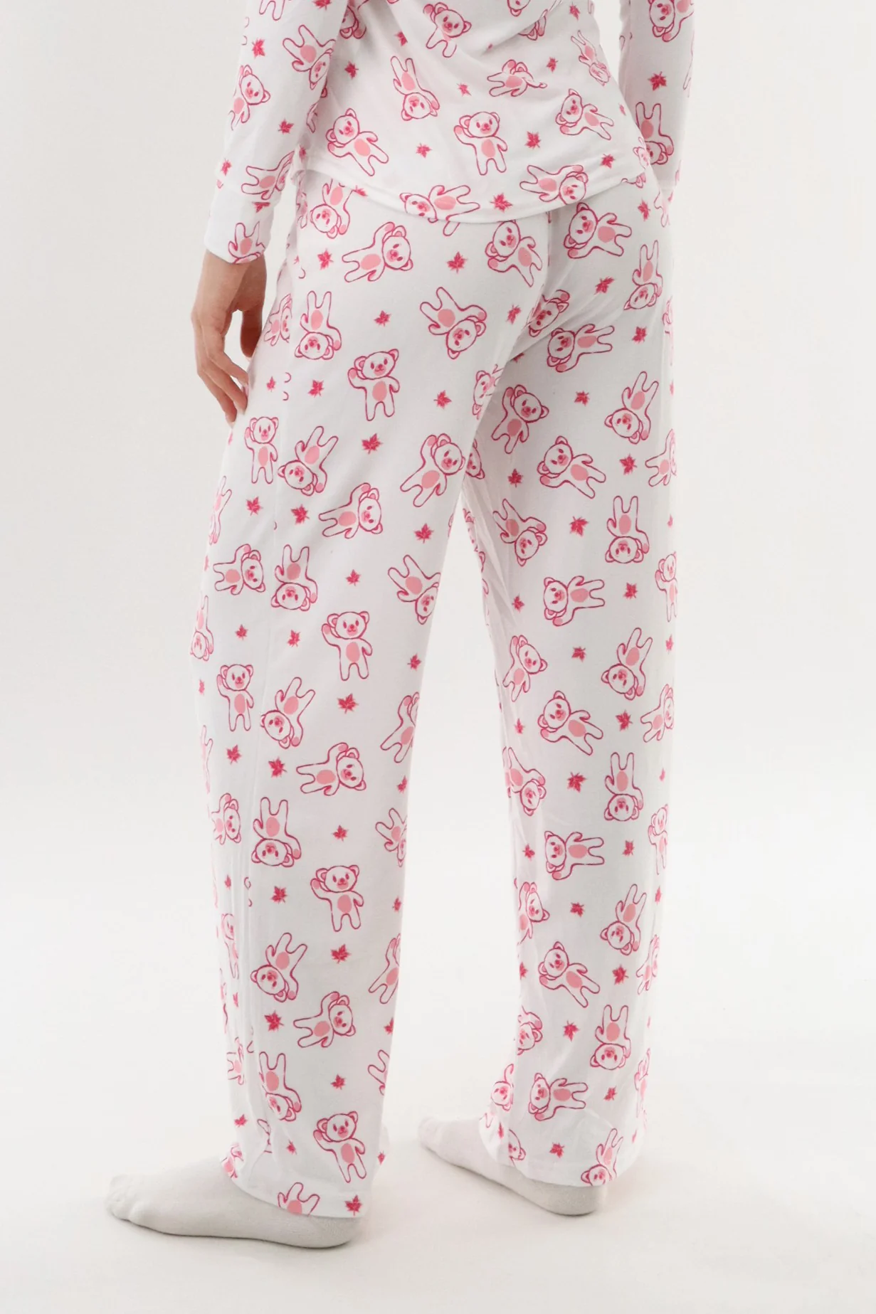 Canada Weather Gear Teddy Bear Pajama Pants - White - Image 3